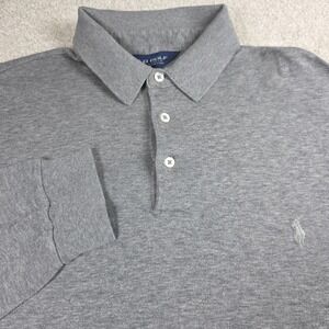 Ralph Lauren‎ Polo Golf Polo Shirt Mens XL Heather Gray Long Sleeve Performance